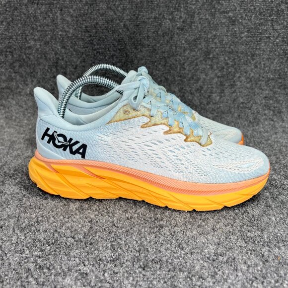 Hoka One One Shoes - Hoka Clifton 8 Running Shoes Women's Size 7.5 Blue Athletic Training Sneakers